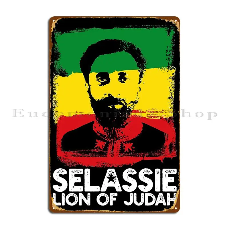 Haile Selassie Lion Of Judah Jah Rastafari Metal Plaque Poster Wall Decor Decoration Designer Sign Kitchen Tin Sign Poster