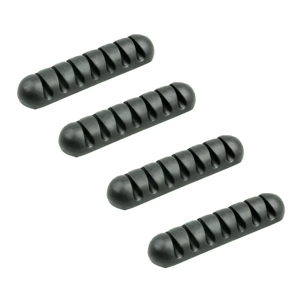 Arranjador de fio de silicone com 7 espaços, 4 unidades, suporte de cabo de mesa, organizador para casa, escritório, carro, acessórios de gerenciamento de cabos