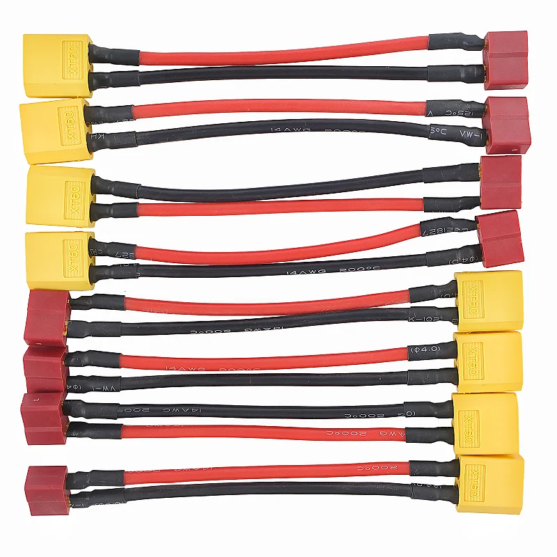 Adaptateur XT60 vers T-Plug mâle-femelle, connecteur T vers câble XT60 femelle 100 mm pour batterie Lipo 14AWG, pièces RC