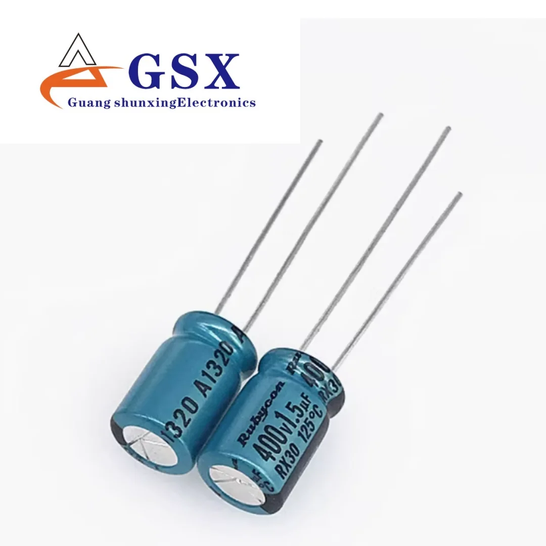 

1.5UF 400V imported electrolytic capacitor 400v1.5uf 8 * 11.5 ruby RX30 high temperature 125 degrees
