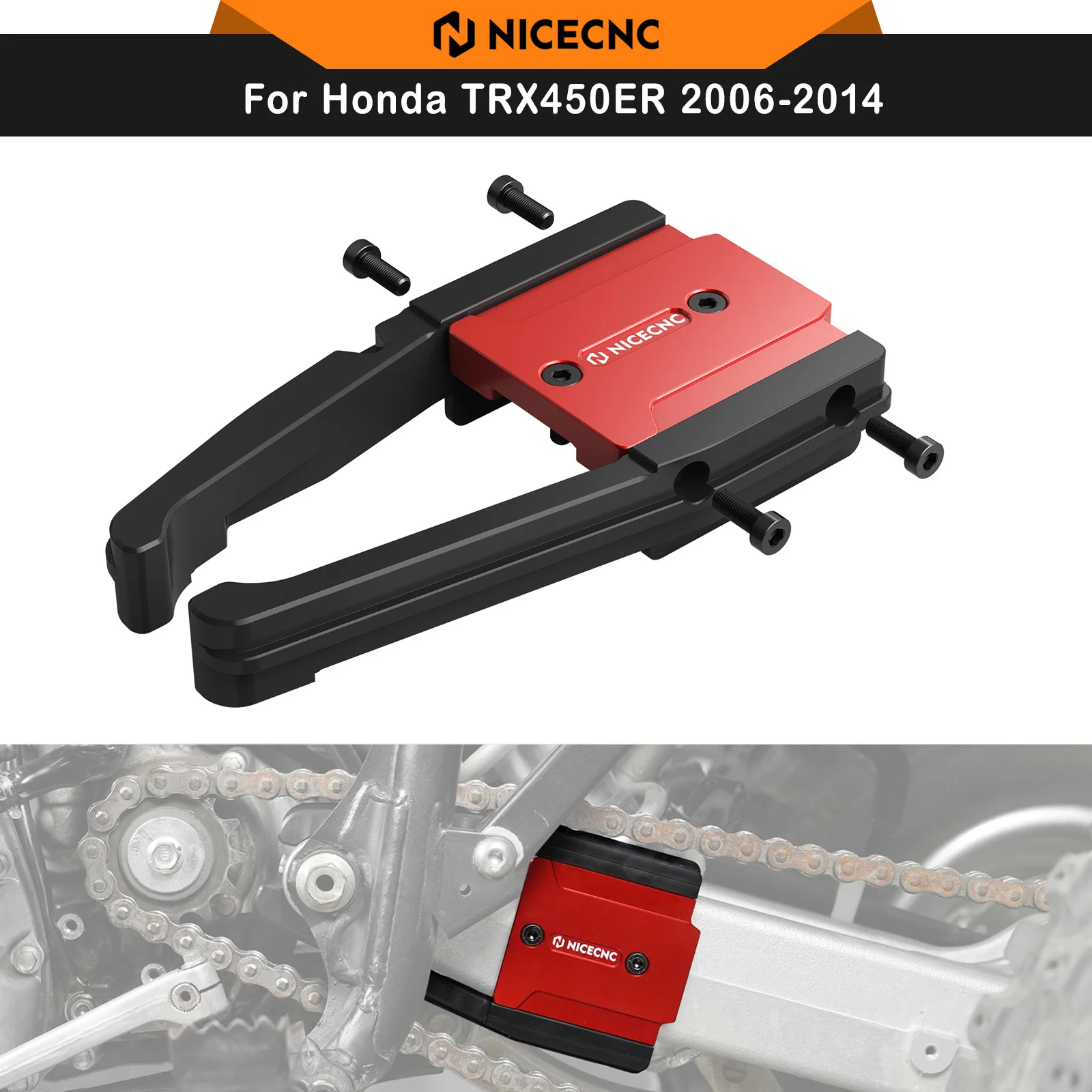 

NICECNC For Honda TRX450ER 2006-2014 Swingarm Chain Buffer Guide TRX450R 2004-2009 Aluminum 52170-HP1-000 ATV Accessories
