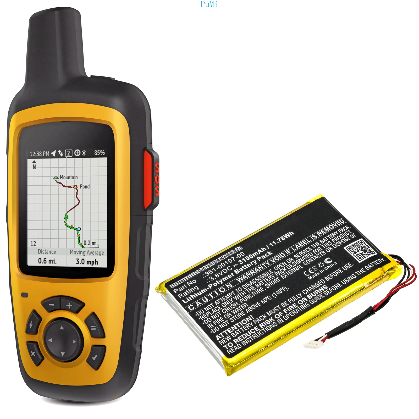 

CS GPS Navigator Battery For Garmin inReach SE Explorer+ 010-01735-10 inReach SE+ Fits 361-00107-00 Li-Polymer 3100mAh 3.80V
