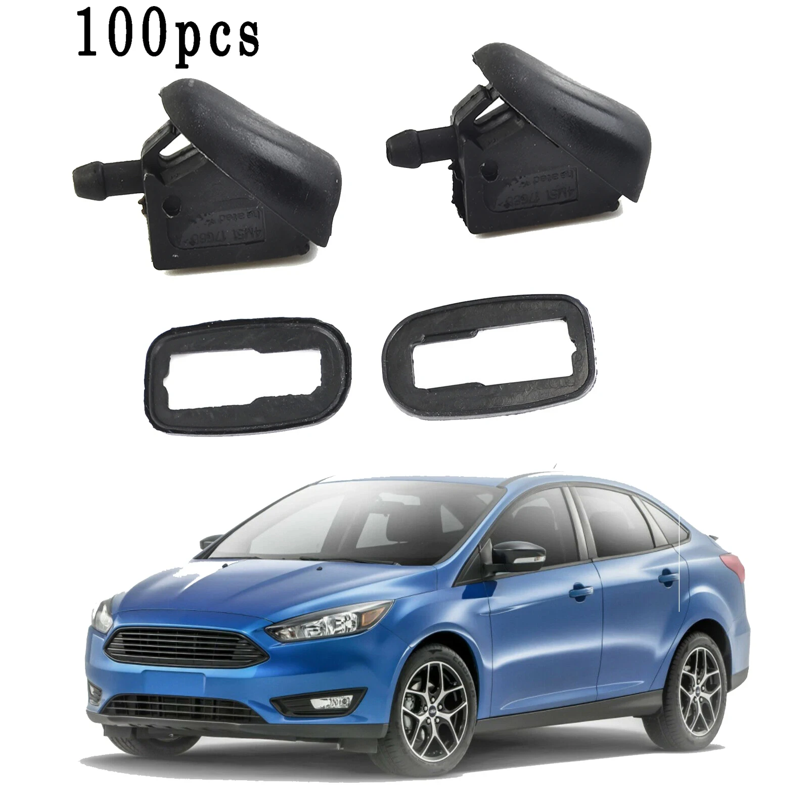 100 Sets Windscreen Wiper Spray Jet Nozzle Washer For Ford Fiesta 2001-2008 Black Wear Parts