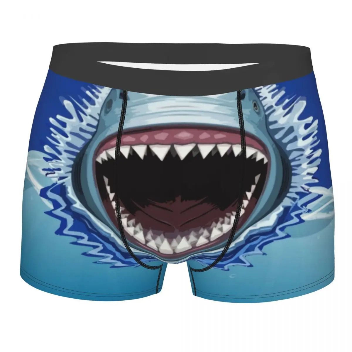 

Пользовательское нижнее белье Shark Aggressive In Blue Sea, мужские эластичные трусы-боксеры с животными, шорты, мягкие трусы для мужчин