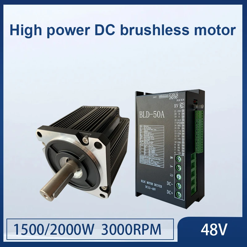 48V DC Brushless Motor driver Set High Power High Speed 3000 rpm 1500W 2000W with 485 Communication