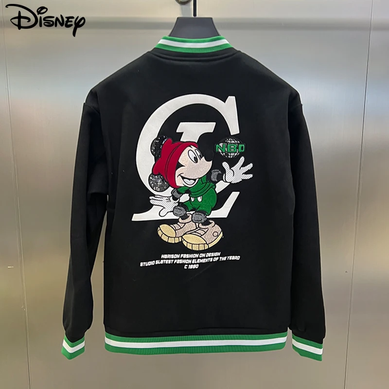 Disney New Arrival Top Fashion Autumn Cotton Loose Casual Cartoon Embroidery Mickey Mouse Brand Clothing Coats Baseball Jacket