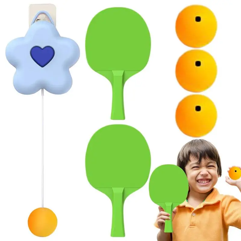 Indoor Hanging Table Tennis Paddles And Balls Tennis Trainer Interactive Pong Ball Training Hanging Games Improve Hand-Eye