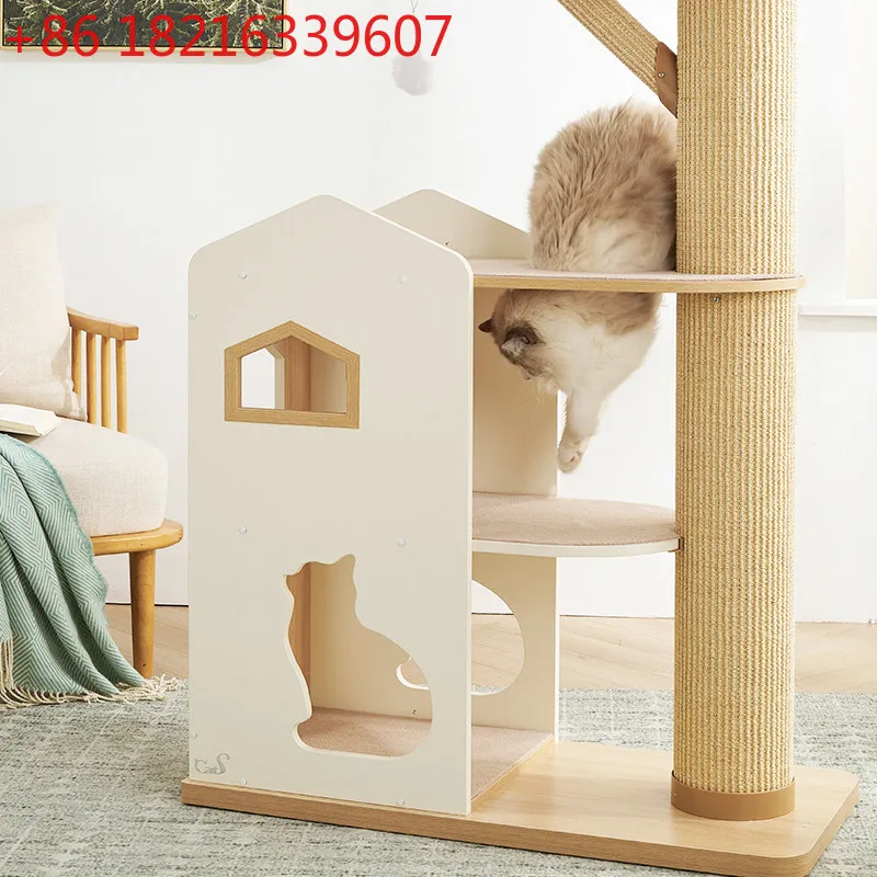 

Когтеточка-лазалка для кошек, Sky City Super Castle, мебель для кошек из массива дерева, кошачье гнездо