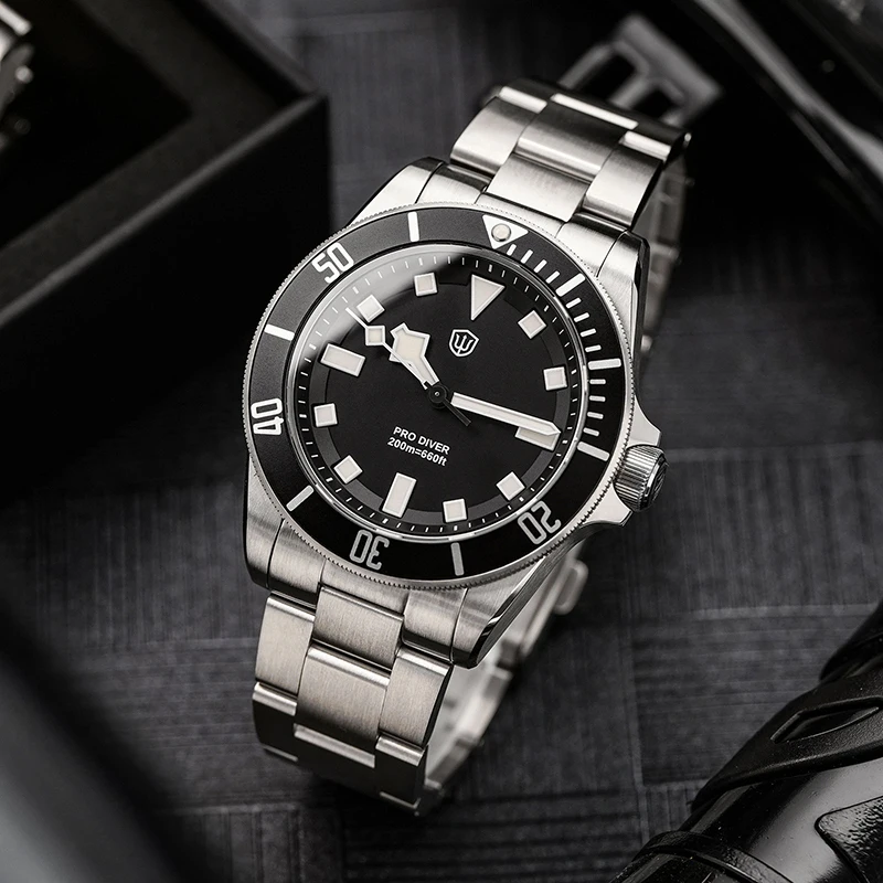 Watchdives WD1969 Pro Dive Watch VH31 Sweep Seconds Quartz Movement BGW9 Luminous Sapphire 20Bar Waterproof Men's Wristwatch