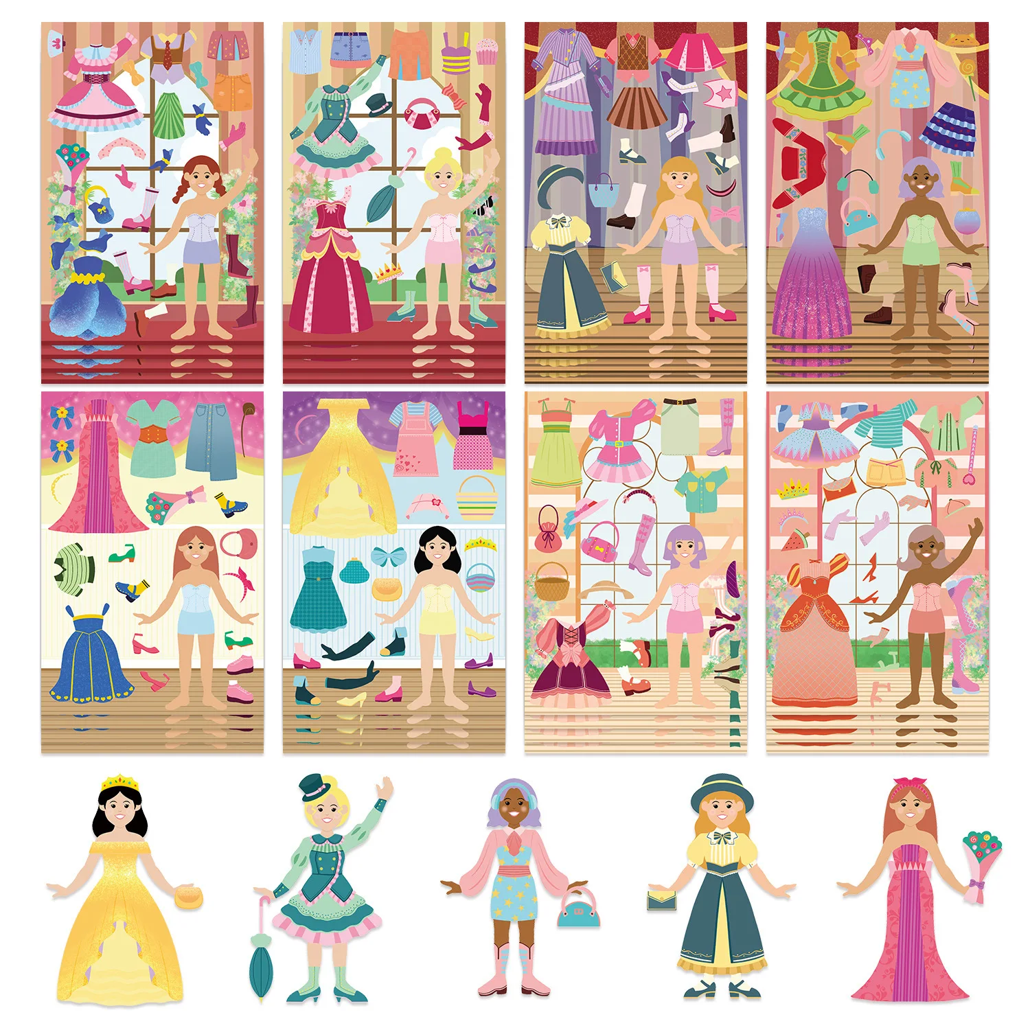 8 قطع/مجموعة من ملصقات الكولاج للفتيات، لوحة ملونة ممتعة، دفتر ملاحظات DIY، هاتف محمول، ملصقات حفلات تزيين الكمبيوتر المحمول