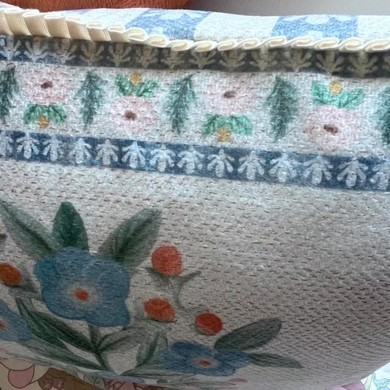 Flora Pillows Retro Country Style Cushion Case Fresh Green Pink Decorative Pillow Cover For Sofa Chair Home Decorations