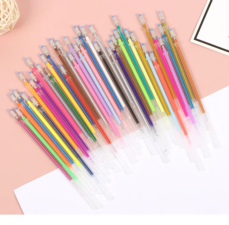 12 pcs/Set Flash Ballpint Gel Pen Highlight Refill Color Shinning Refill Painting Pen Drawing Color Pen Office School Stationery