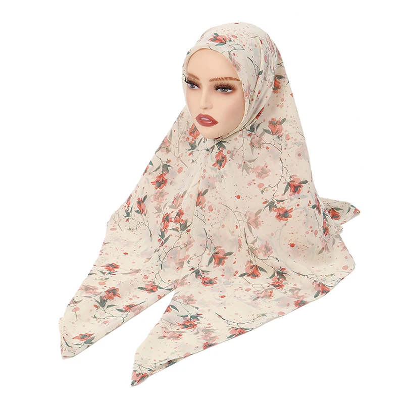 Atacado novo lenço quadrado de chiffon impresso muçulmano hijabs para maldivas mulheres 30 tipos foulard turbante lenço feminino