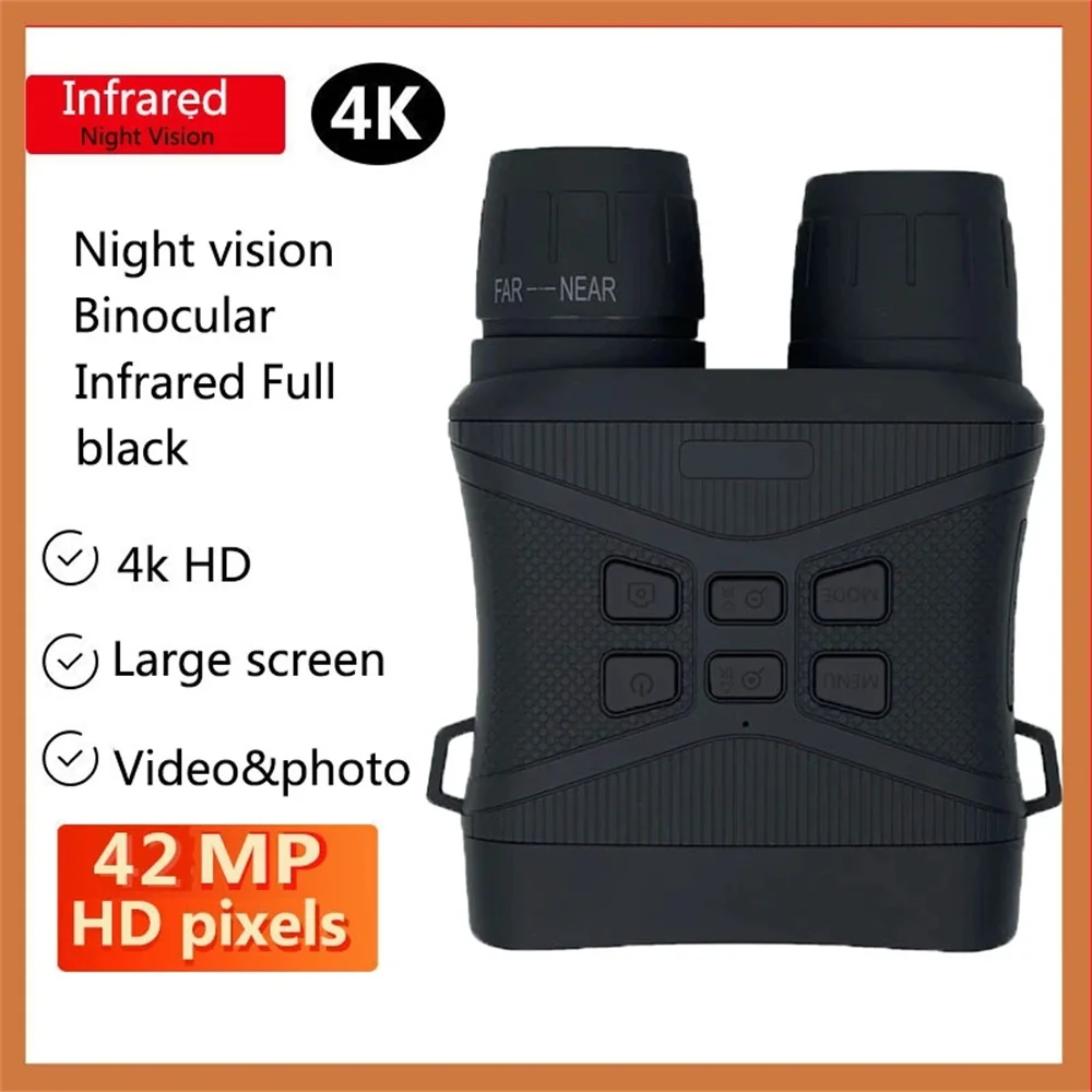 4K UHD 42MP 3inch Infared Digital Night Vision Binoculars&Scouting 5x Zoom Day and Night Vision Goggles Telescope for Hunting