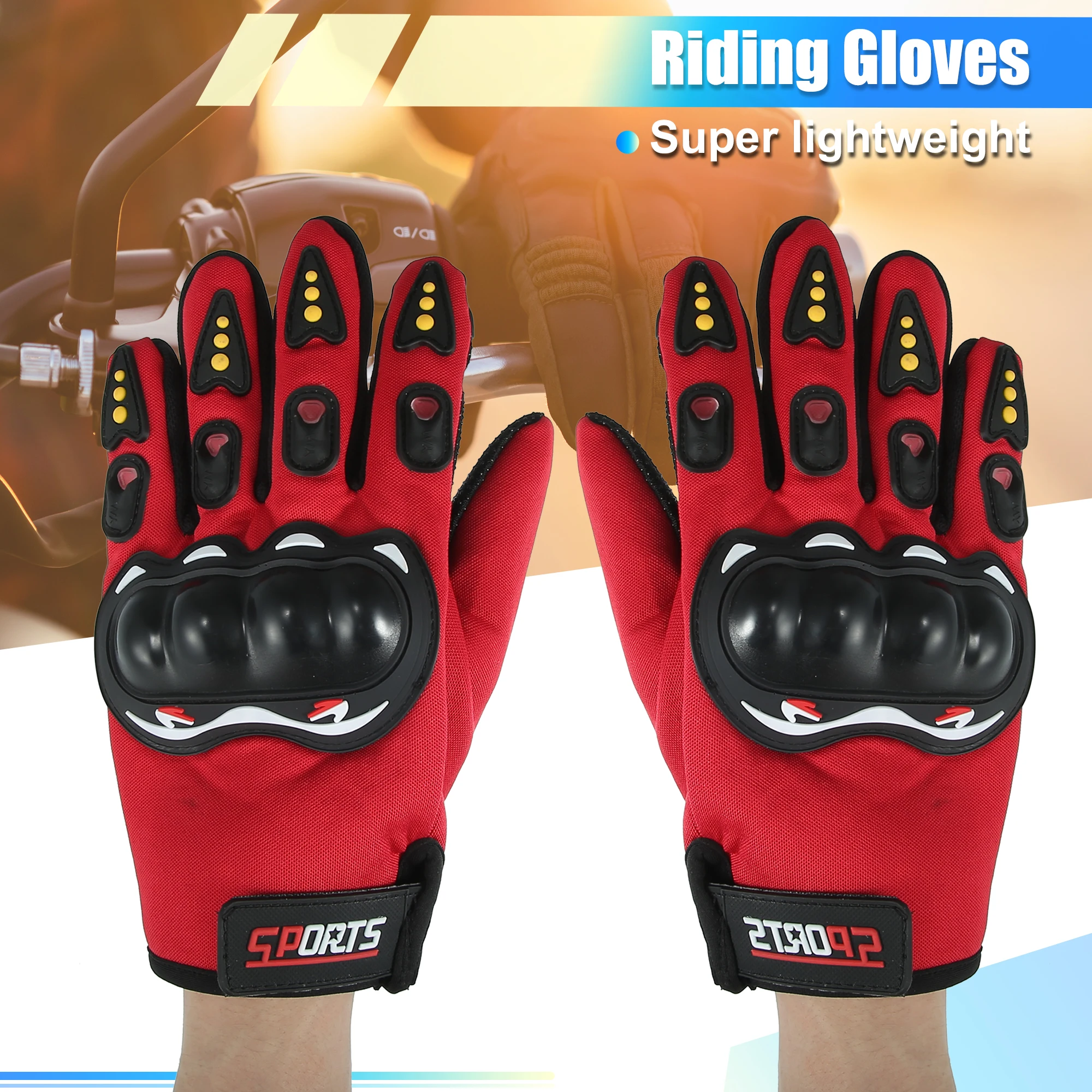 Motoforti 1 Pair Riding Gloves Liners for Motorcycle Cycling Hiking Sporting Driving Running Skiing All Finger Gloves Red