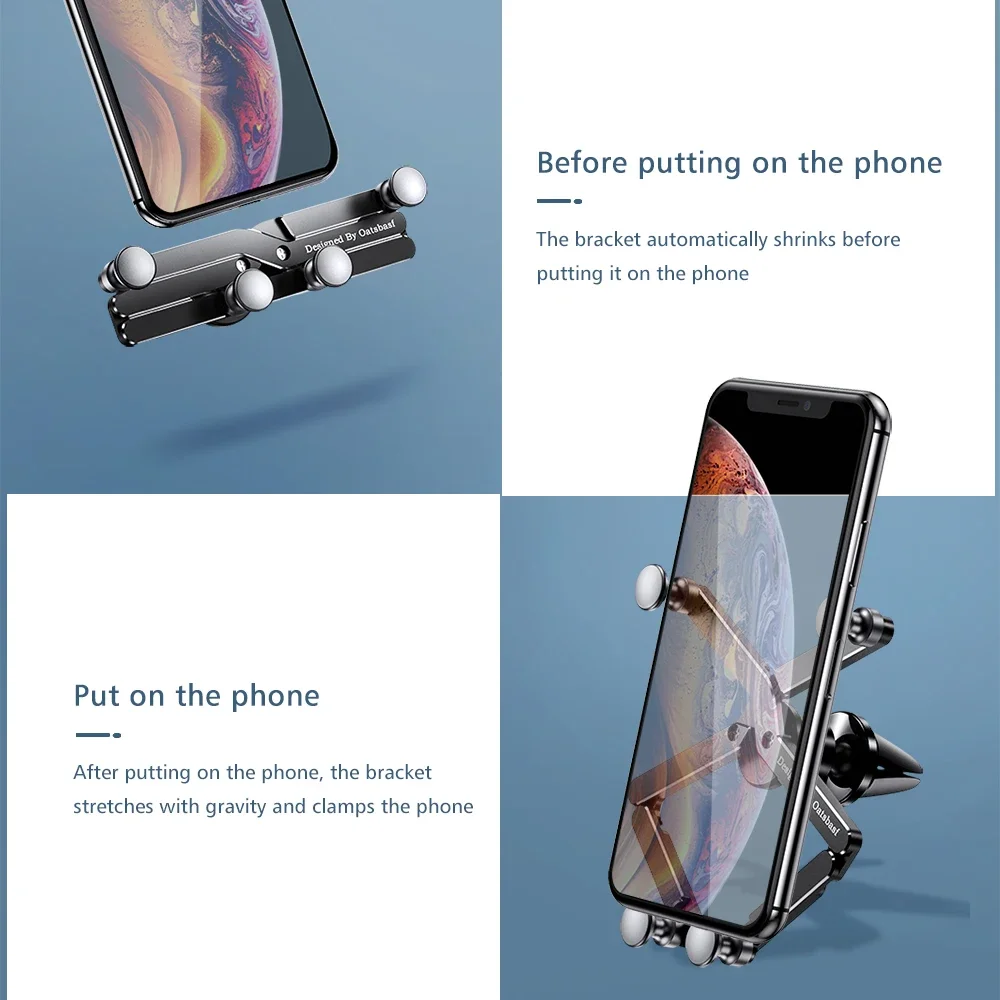 

Gravity Metal Car Phone Holder Phone Stand Support GPS Stand Mount for 4.7-7" iPhone Xiaomi Mobile Phone Charging Holder