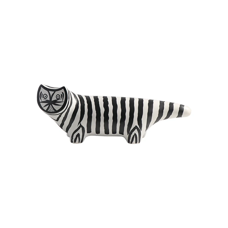 

Modern minimalist abstract geometric stripes ceramic cat living room interior creative animal decoration