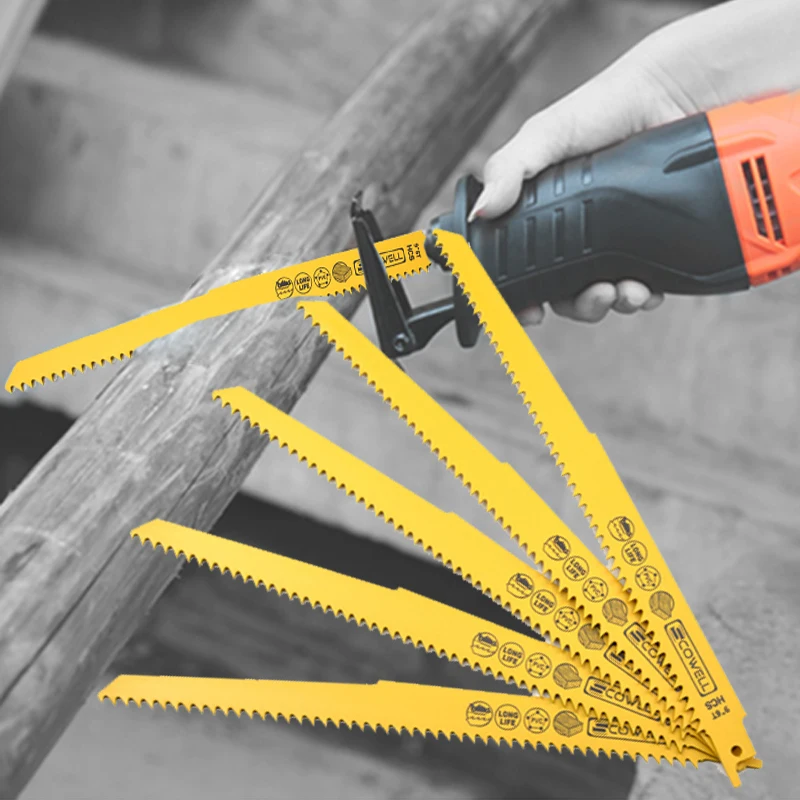 

5Pack Carbon Steel Demolition Reciprocating Sabre Saw Blades 9" Inch 6TPI For Fast Wood Plastic Drywall Cutting Garden DIY Tools