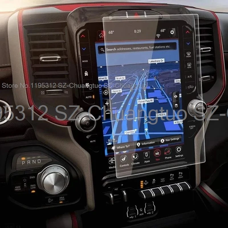 Tempered Glass screen  Protector for  Dodge Ram 1500 2500 3500 2019 2020 2021 12-Inch Car Navigation Touch-Screen