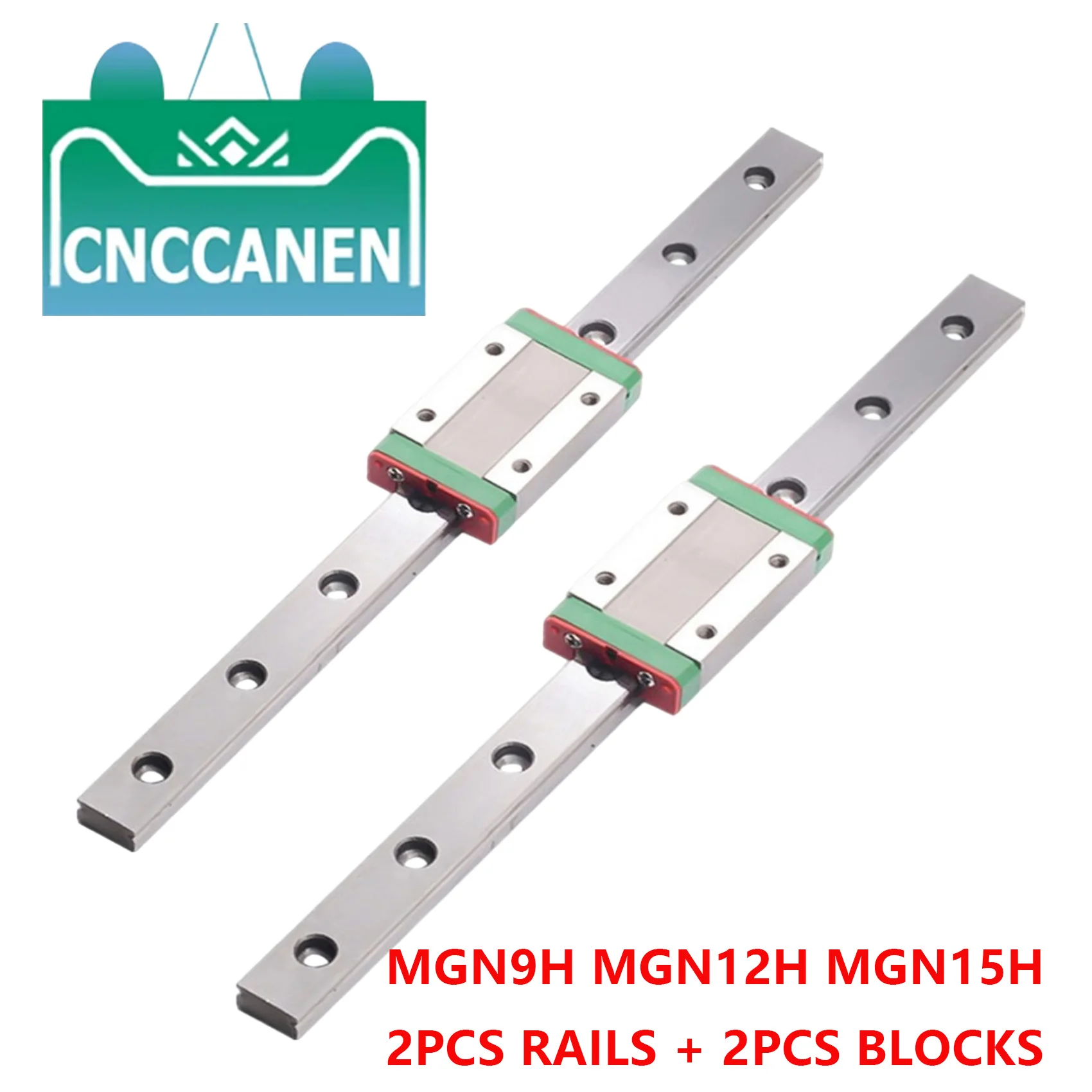 Miniature Linear Rail Slide Set MGN12 MGN15 MGN9 2PCS Linear Guide +2PCS MGN9H MGN12H MGN15H Carriage for CNC Parts 100~1000mm