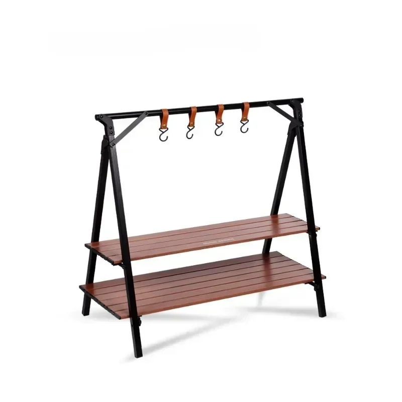 Hot sales Outdoor Shelf Camping Supplies Equipment Triangle Hanger Camping Storage Rack Portable Aluminum Alloy Folding Shelf