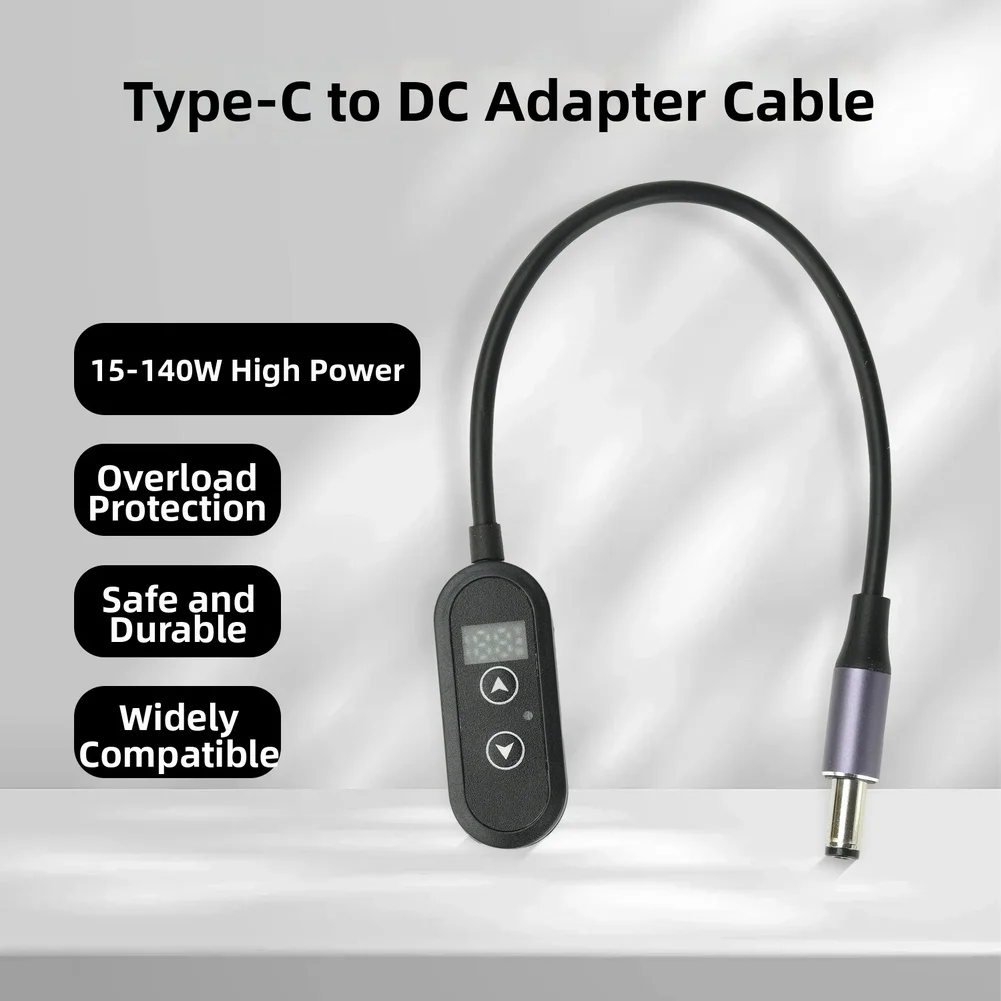 140W Adjustable Voltage PD- Trigger Cable With Memory Function For Type C To DC 5.5mm Power Supply Cord For Router Fan LED Light