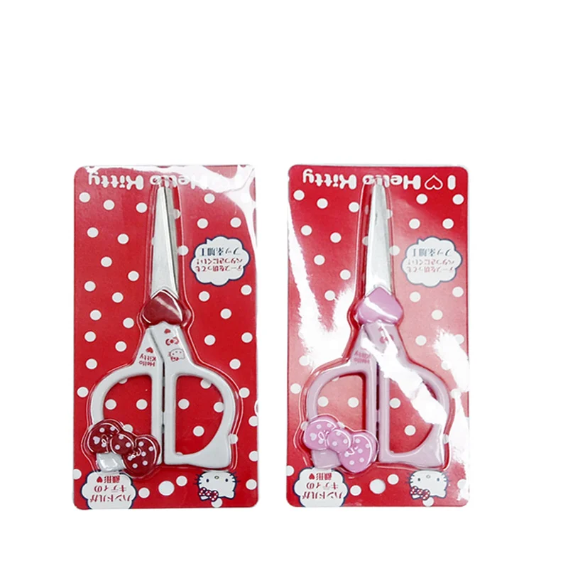 Hello Kittle Series Cute Manual Paper Cuttings Thread Cutting Head Plastic Bow Handle with Heart-Shaped Suction Card Packaging