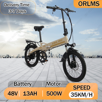 Electric Bicycle Orlms S9 500W Motor 48V 13AH Lithium Battery City Riding Foldable E-Bike 20\