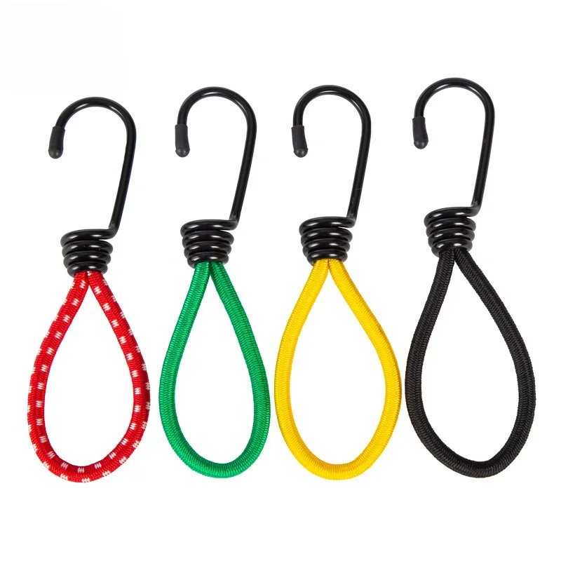 Tent Elastic Rope Cord with Hook Camping Tent Fixation Elastic Stretch Rope Tent Accessories