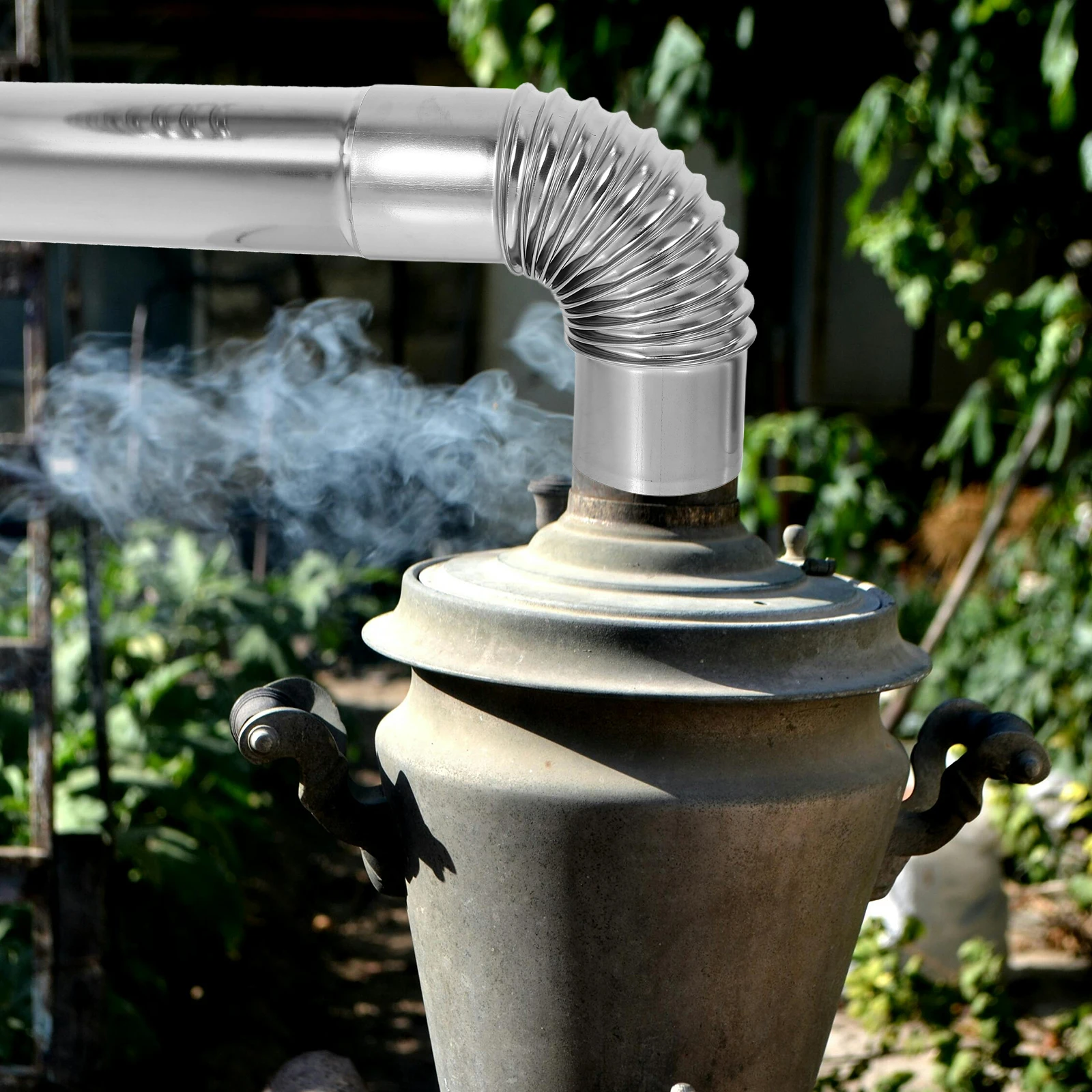 

3 pcs Stainless Steel Vent Pipe 90° Elbow Adapter 300mm Straight Tube Chimney Flue Gas Water Heater Exhaust
