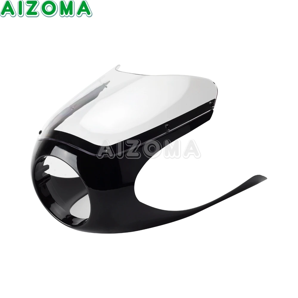 Retro 6-1/4 inch Headlight Cowl Cover Smoke Windshield Cafe Racer Half Fairing For Honda Suzuki Yamaha Kawasak Scrambler BMW R