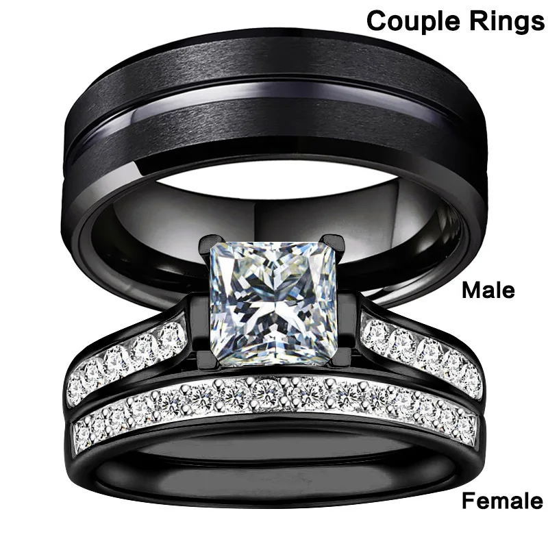 New crystal zircon ring, fashionable women's ring couple jewelry.
