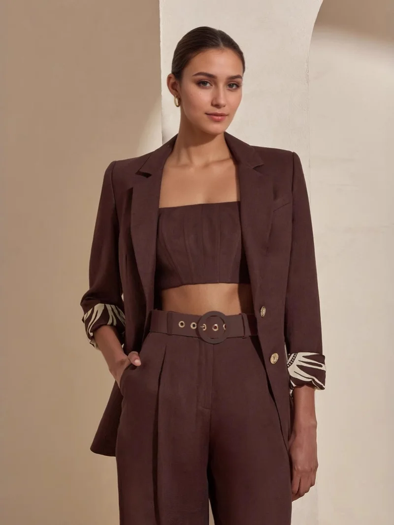 

Elegant 2 Piece Sets Women Outfit Autumn Clothing Women Long Sleeve Blazer Top and Pant Sets OL Style Commuting Suits Woman Sets