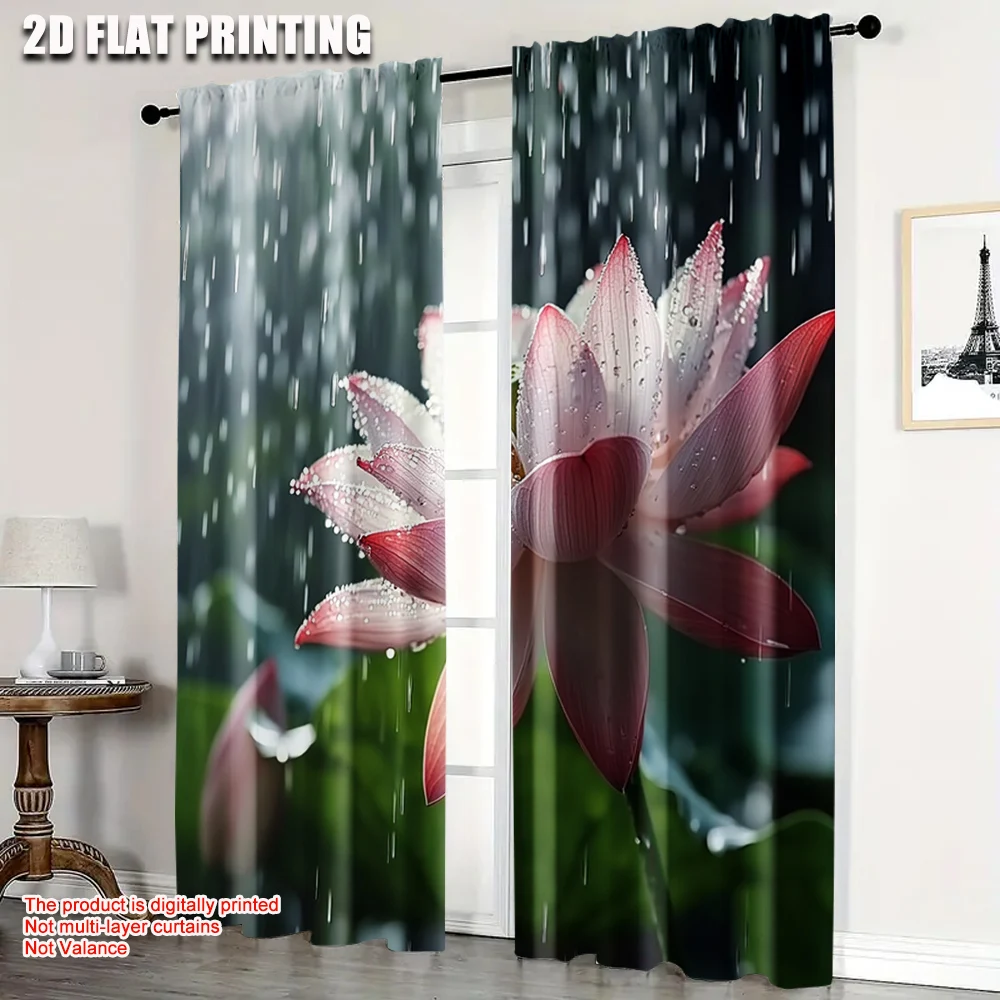 

2pc, Curtain Water Drop Flower Versatile 100% Polyester,Without Electricity Party Decorations Applies to Office decoration