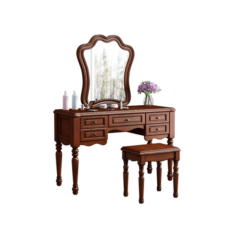 

American solid wood dresser, mahogany bedroom furniture makeup table