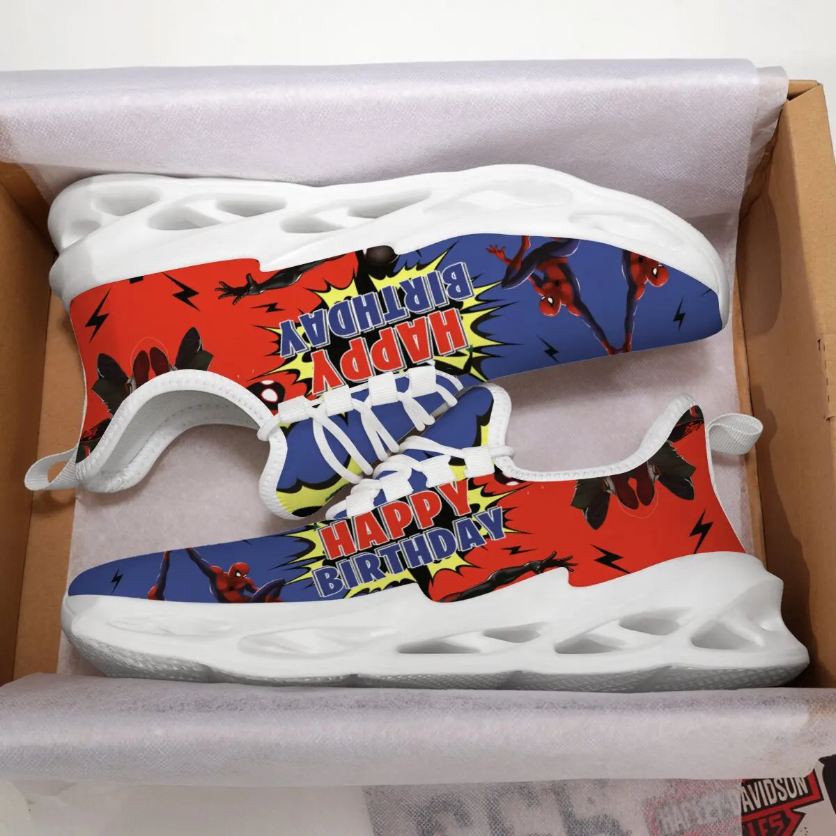 

Модные мужские кроссовки Disney с Человеком-пауком, уличные легкие нескользящие кроссовки, мужская дышащая спортивная обувь на шнуровке