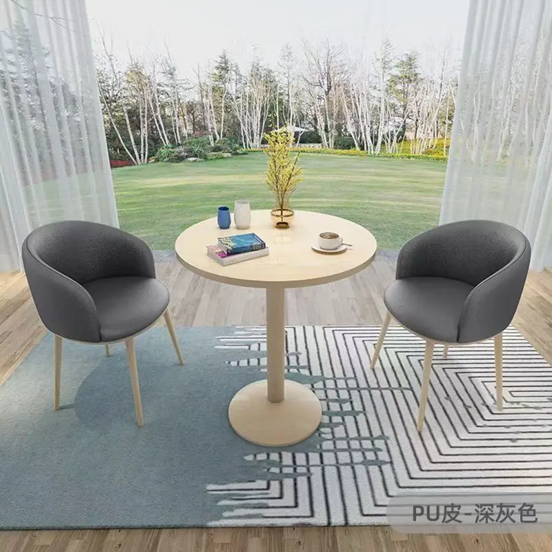 Reception table and chair round table combination light luxury table and chair simple modern Taiwanese negotiation and