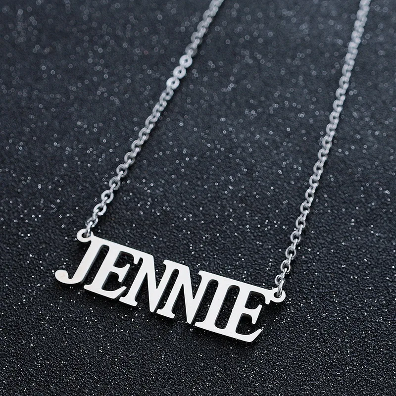 Men Women Kpop Jewelry Korea Group ROSE LISA JISOO JENNIE Letter Fashion Hip-hop Long Chain Stainless Steel Necklaces