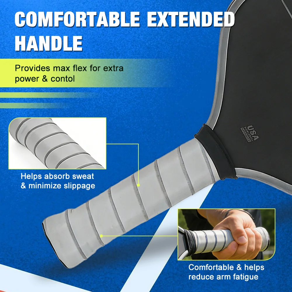 USAPA Approved T700 Raw Carbon Fiber Pickleball Paddle Spin Textured Surface