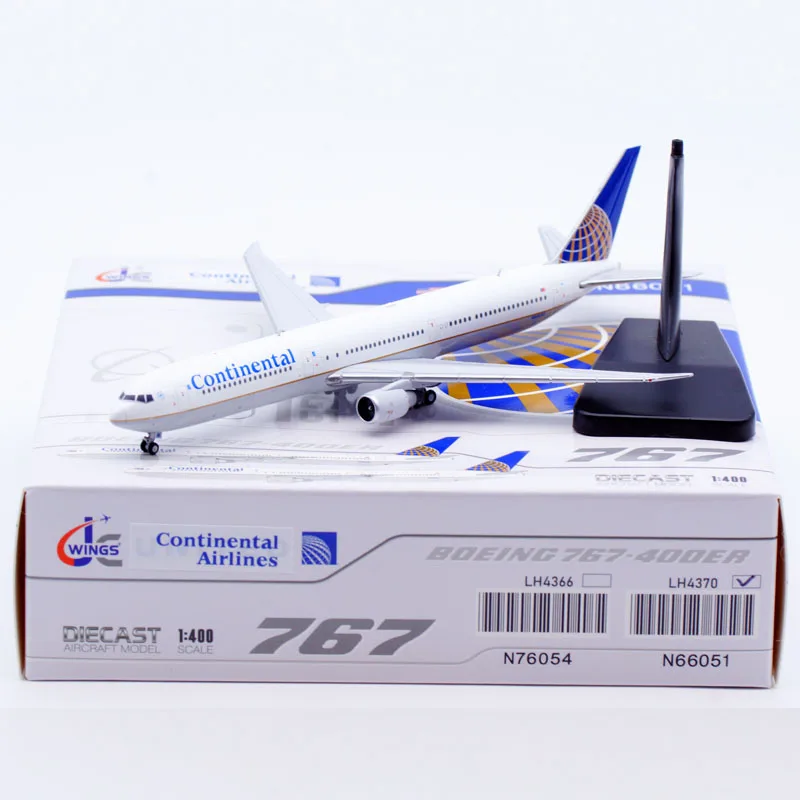 

LH4370 Alloy Collectible Plane Gift JC Wings 1:400 Continental Airlines SkyTeam Boeing B767-400ER Diecast Aircraft Model N66051