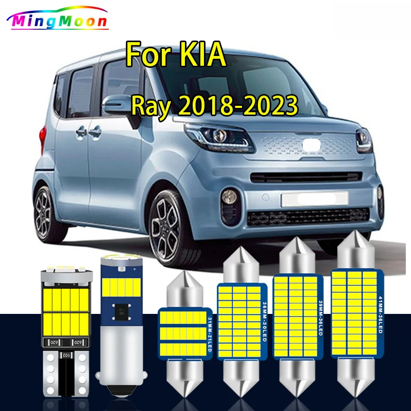 10Pcs LED Bulb Interior Light Kit For KIA Ray 2018-2021 2022 2023 Canbus Dome Trunk License Plate Signal Lamp Car Accessories