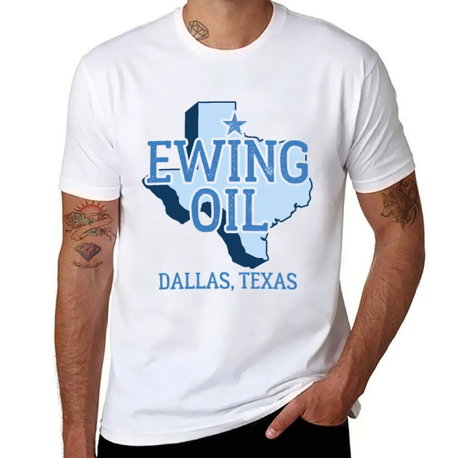 

Dallas Exas Ewing Oil T-Shirt men t shirt cotton 100% t shirts for man cotton funny T-Shirt