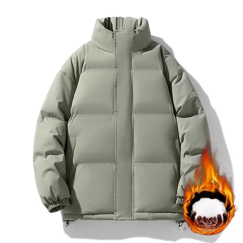 كبيرة الحجم الخبز الستر الشتاء زوجين الوقوف طوق في الهواء الطلق معطف مبطّن بالقطن الرجال النساء سميكة الدافئة بلون المعاطف العصرية #4