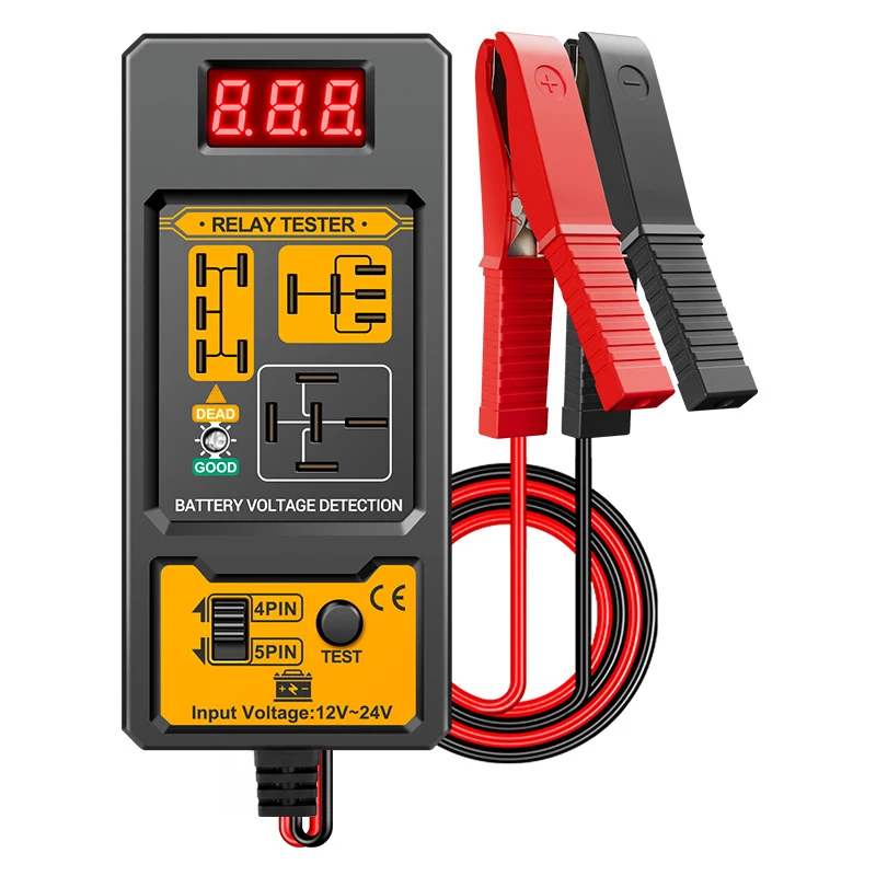 Cnb-808 Automotive Relay Tester 12V 24V Car Relay Analyzer 4Pin 5Pin Detection Tool Led Display Electrical Diagnostic Device