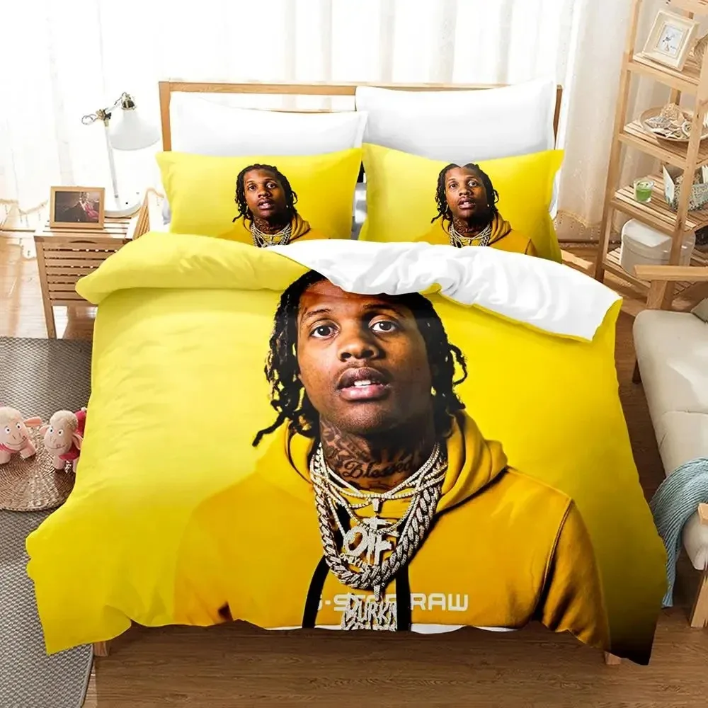 3D Print Lil Durk Rapper Bedding Set Duvet Cover Bed Set Quilt Cover Pillowcase Comforter king Queen Size Boys Adult Bedding Set