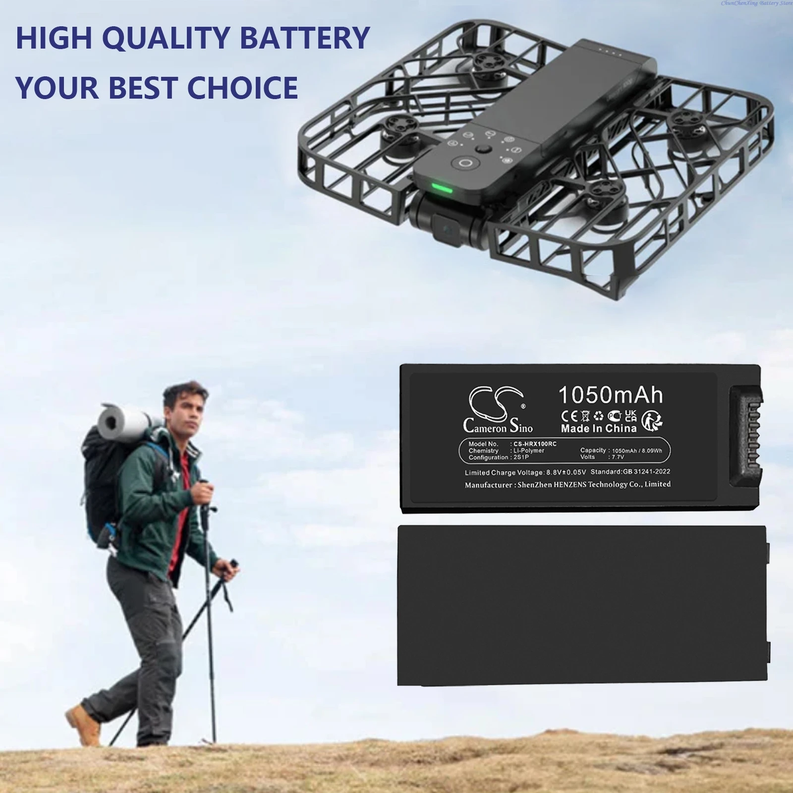 

Аккумулятор для дронов 7,7 В, 1050 мАч ZZ-H-3-001 для HOVER HOVERAir X1