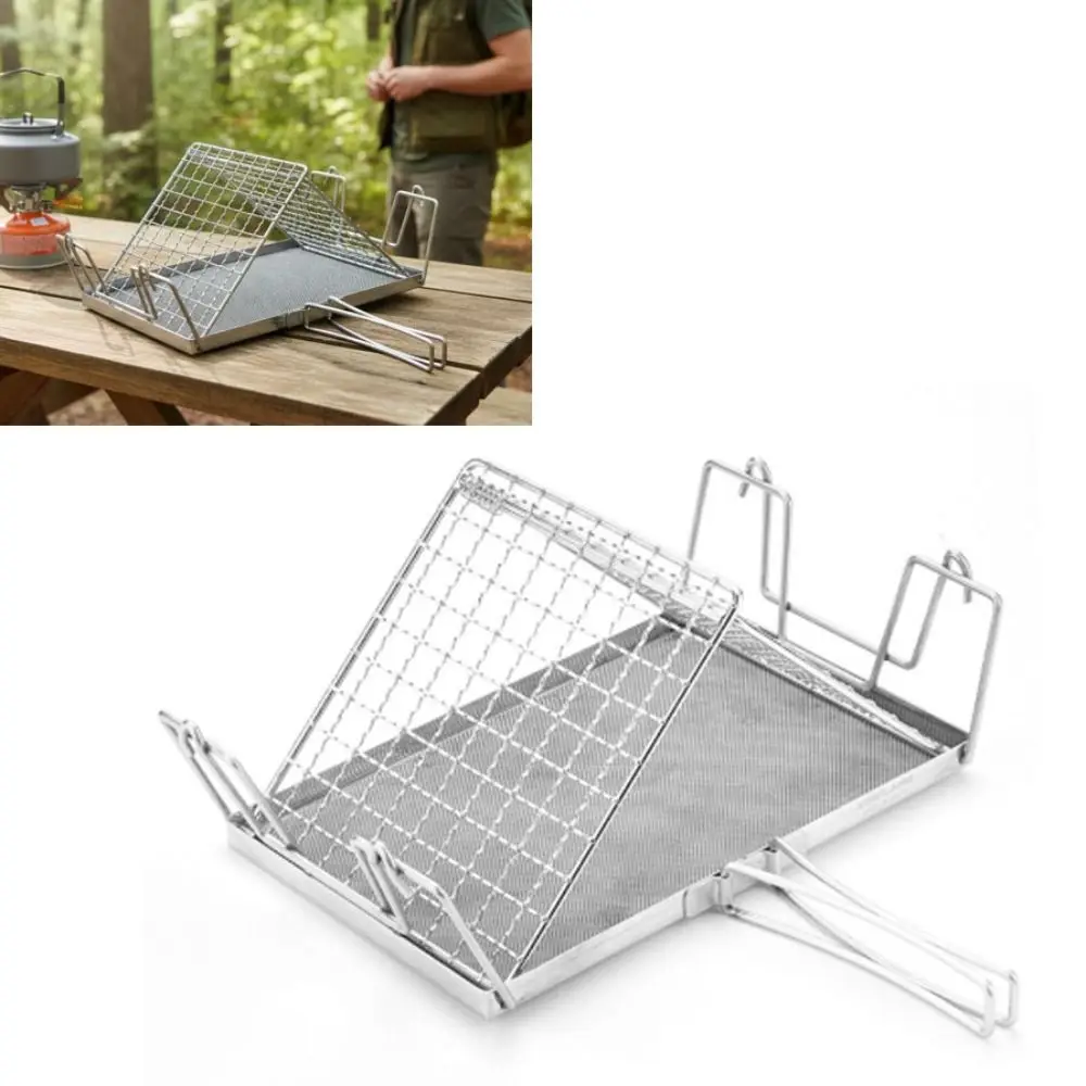 

Durable Stainless Steel Camping Stove Toaster Foldable With Handle Toaster Rack Portable Toaster Camping