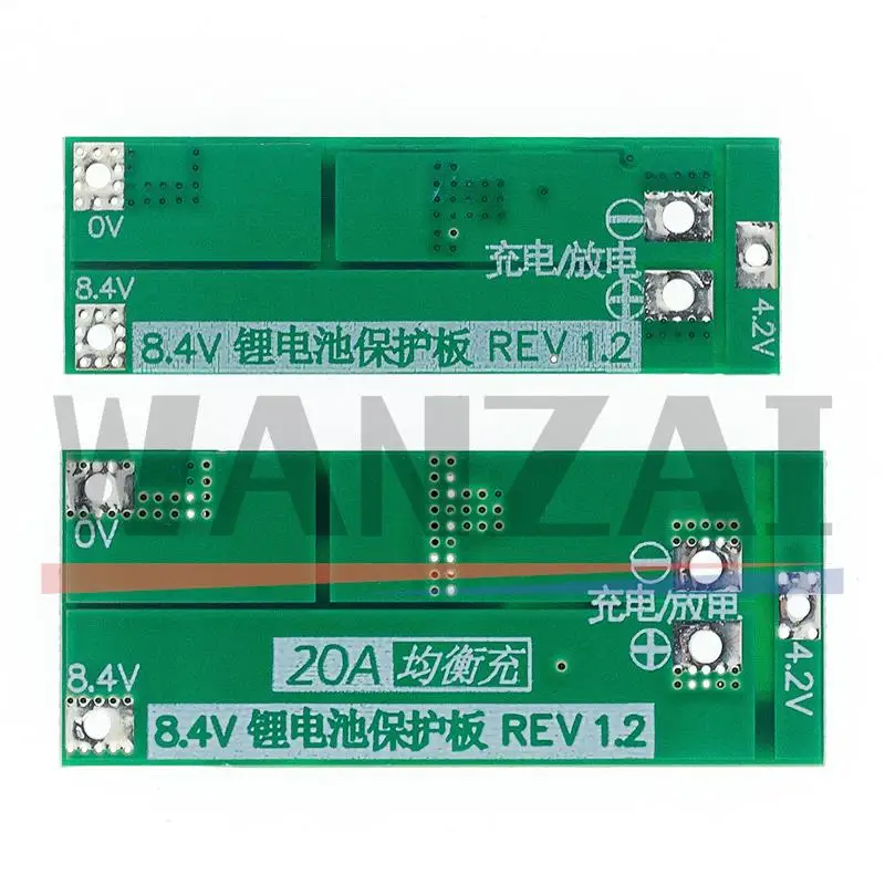 2S 20A 7.4V 8.4V 18650 Lithium battery protection board/BMS board standard/balance