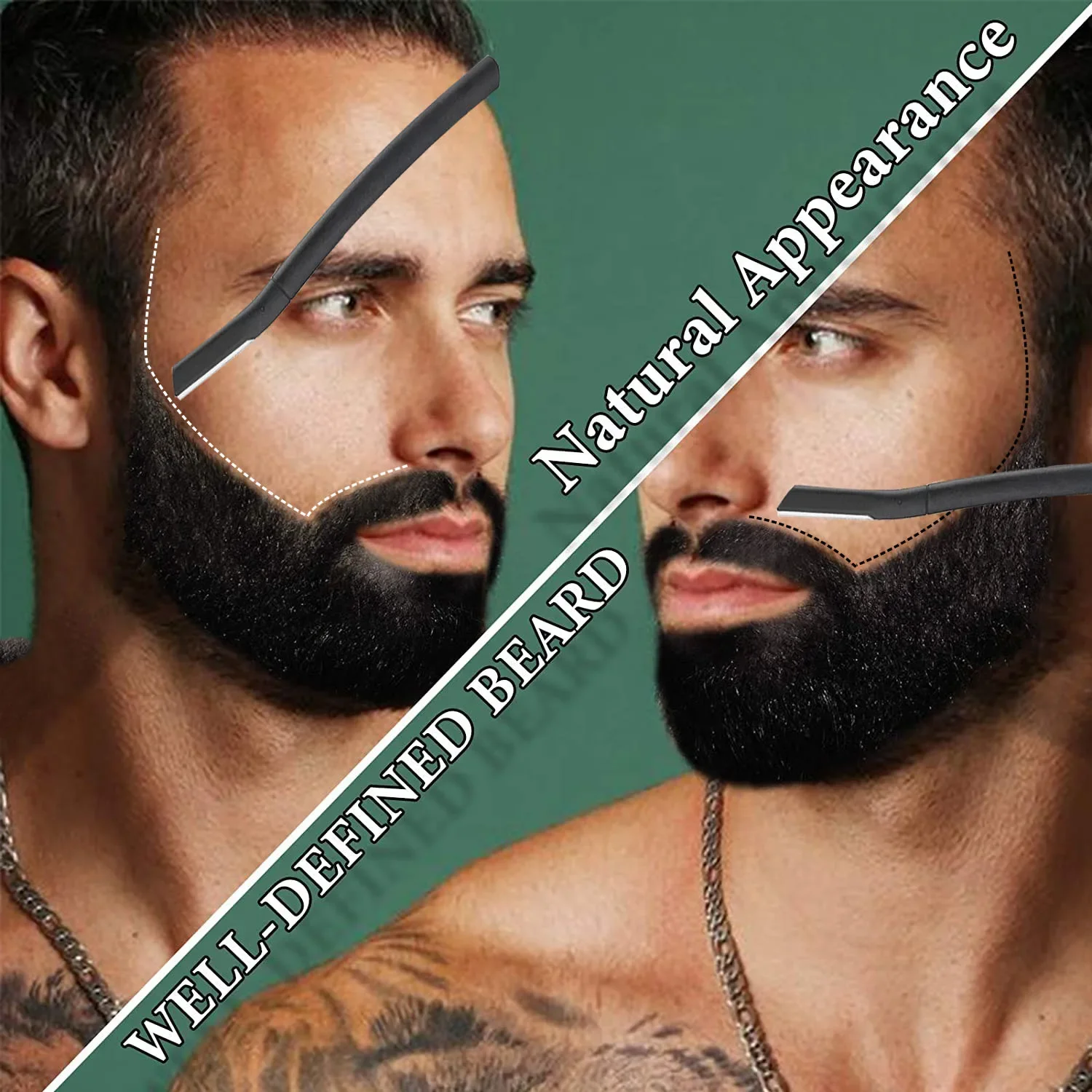 Kit rasoio per sopracciglia Barba Trimmer Dermaplaning Strumento Shaper Rasoio per viso per barba Baffi Rasoio con 6 set di lame