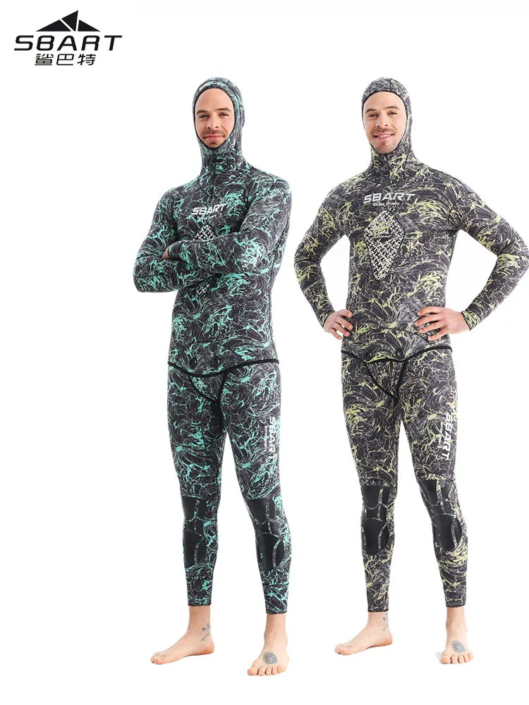 

2-Piece Wetsuits Neoprene 3mm Super Stretch Camouflage Fullsuit, Mens Freediving Snorkeling Swimming Spearfishing Wet Suit